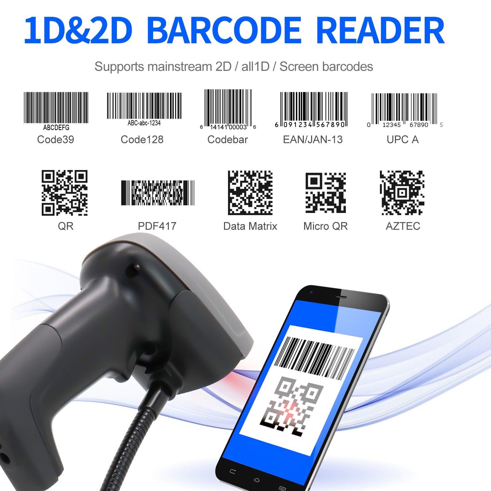 1d 2D Barcode Scanner Reader Scanner