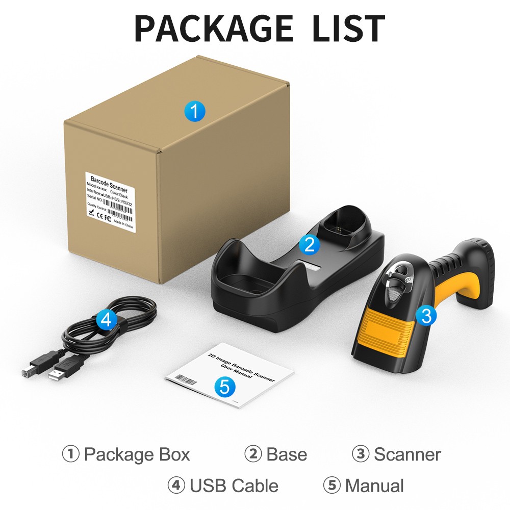 Barcode Scanner Wired 1d 2d Continuous Scan Bar Code Reader for POS System