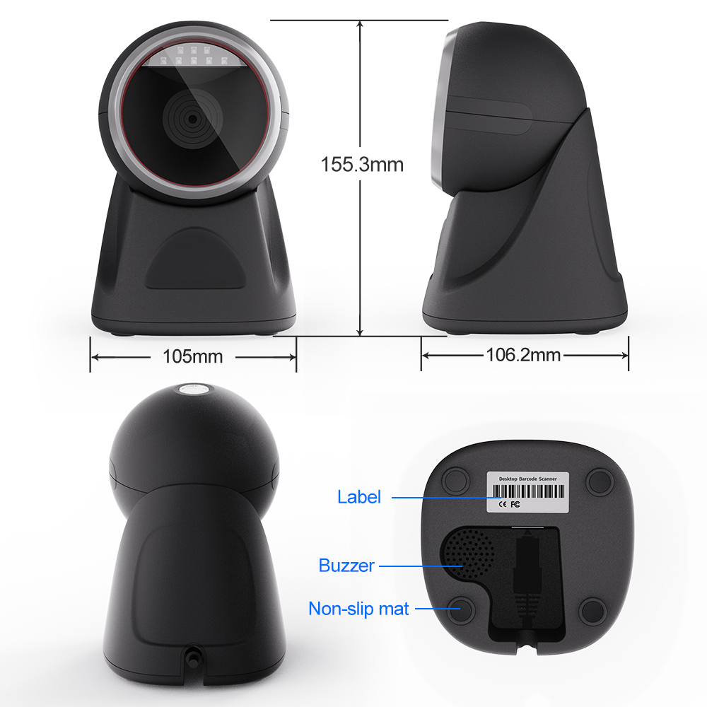 Wired 2D Image Desktop Handheld Barcode Scanner